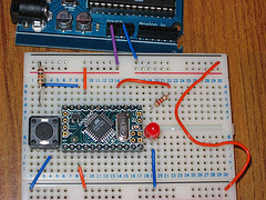 Arduino Mini barebones breadboard circuit photo - click to see larger (at flickr)