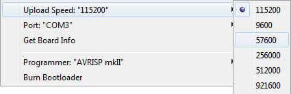 Serial speed selection