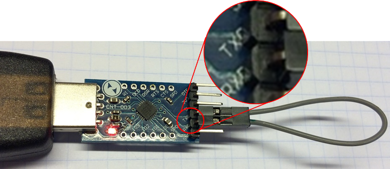 USB to serial converter loop back