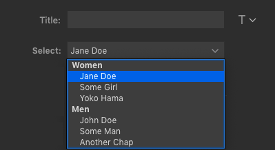 Select with optgroups