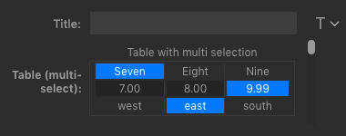 Table multi-select